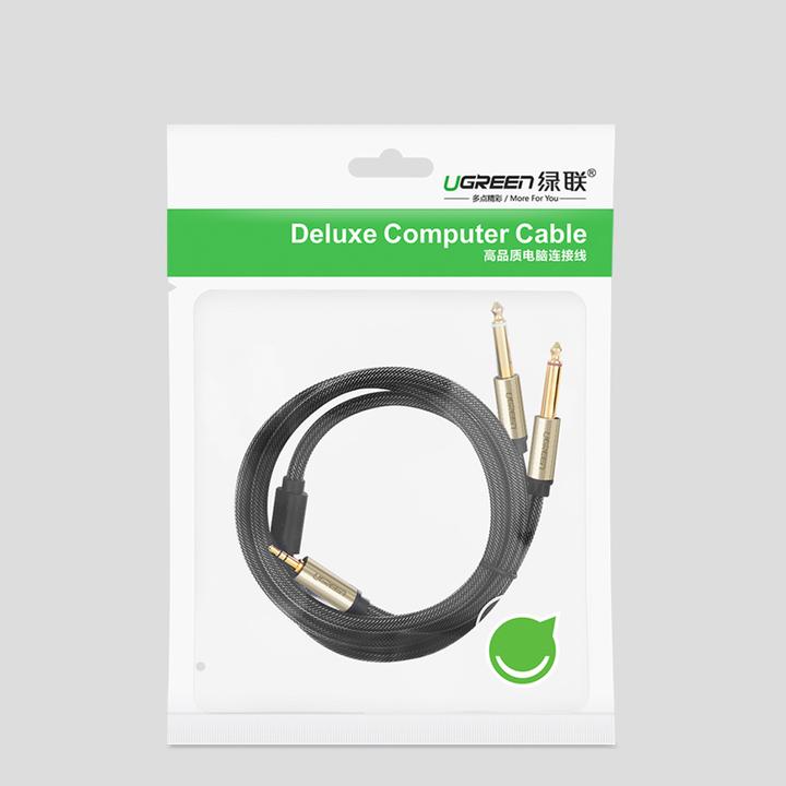 Image du produit Ugreen jack 3,5 mm - 2x jack 6,35 mm (1 m, Jack 3,5 mm (AUX), jack 6.3mm)