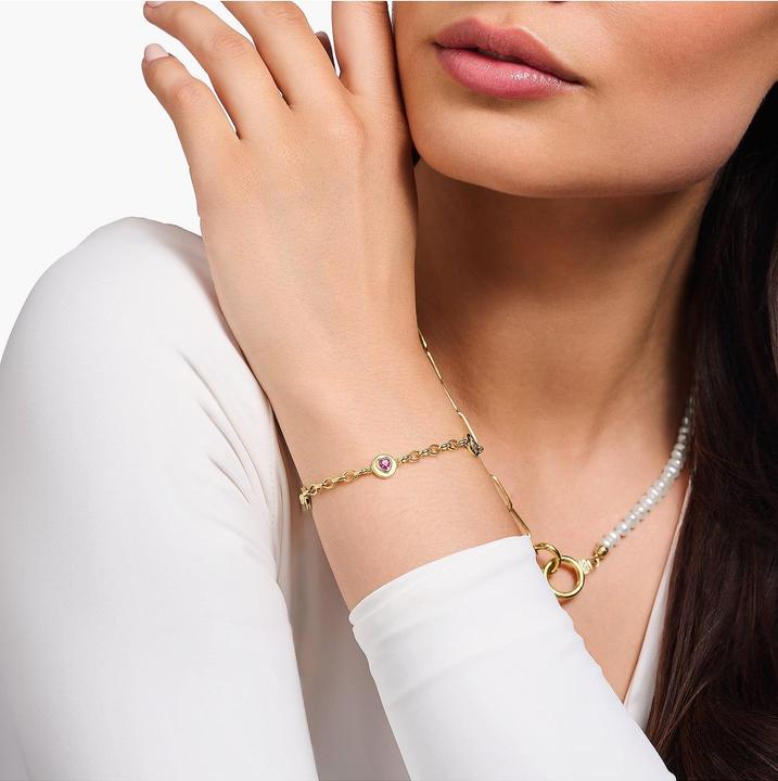 Produktbild Thomas Sabo Armband mit symbolischen Mond, Auge, Herz und Sonne vergoldet (19 cm, 925er Silber)