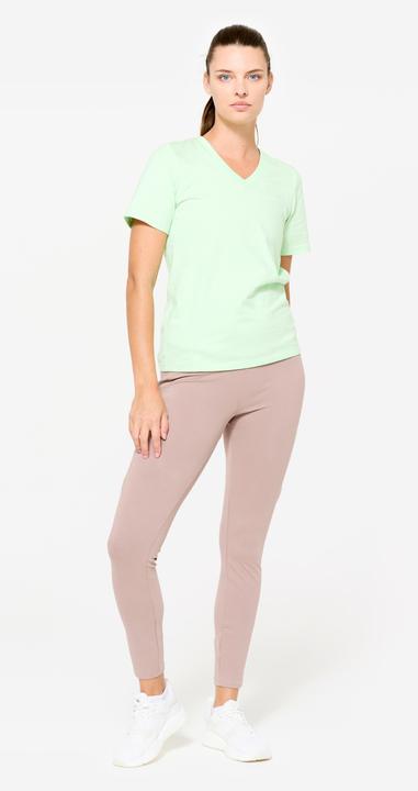 Produktbild Domyos Women's V-Neck Cotton Fitness T-Shirt - Sorbet Green (3XL)