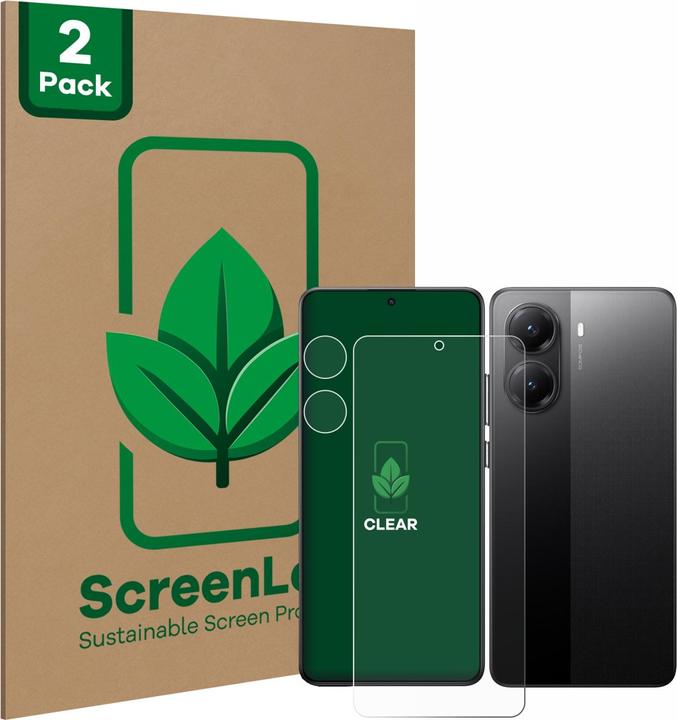 Actual product image ScreenLeaf Screen Protector sustainable Screen Protection, clear, anti-scratch (2 Piece, Xiaomi Poco X7 Pro)
