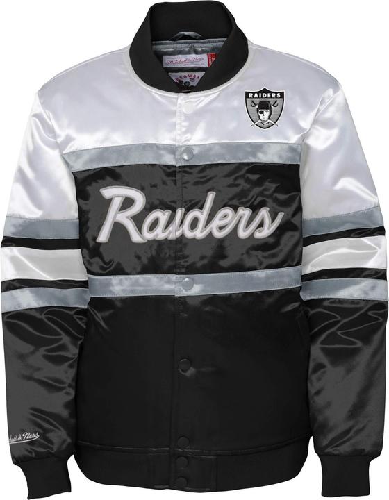 Mitchell & Ness M&N Heavyweight Satin Jacke - SCRIPT Oakland Raiders - M (M)