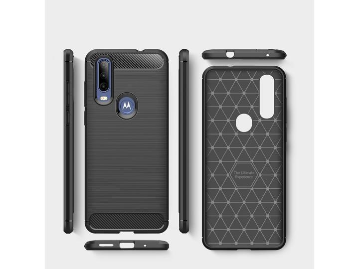 Produktbild Screenguard Motorola One Action Hülle Carbon Brushed Soft TPU (Motorola One Action)