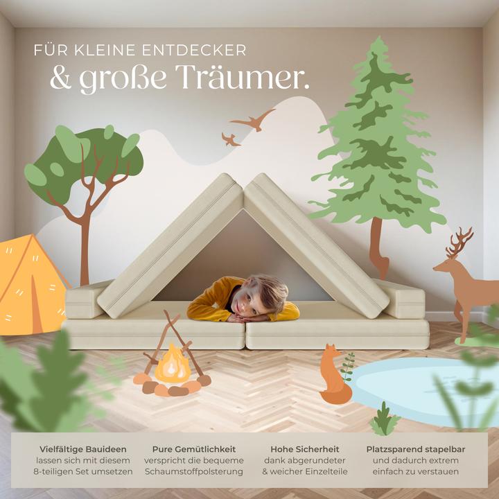 Produktbild tectake Spielsofa Lilly, 8-teilig, mit Schlaffunktion (Kindersofa)