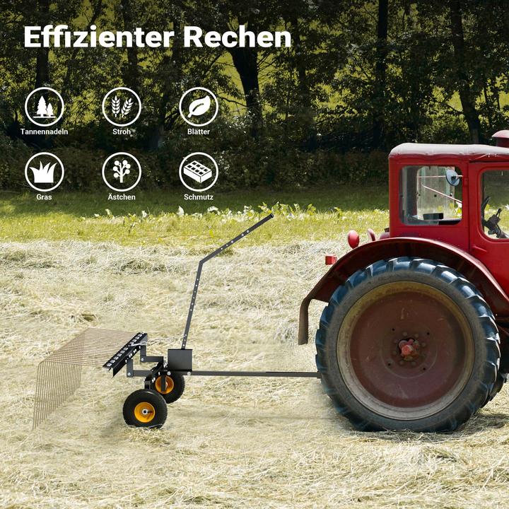 Produktbild Wiltec Rasentraktor Rechen 148cm Vertikutierer Rasenstriegel Rasenlüfter Garten