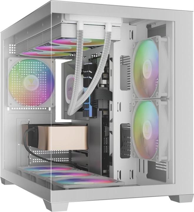 Actual product image Gamdias Boitier Mini Tour Micro ATX Aura GC10M RGB avec panneaux vitrés (Blanc)