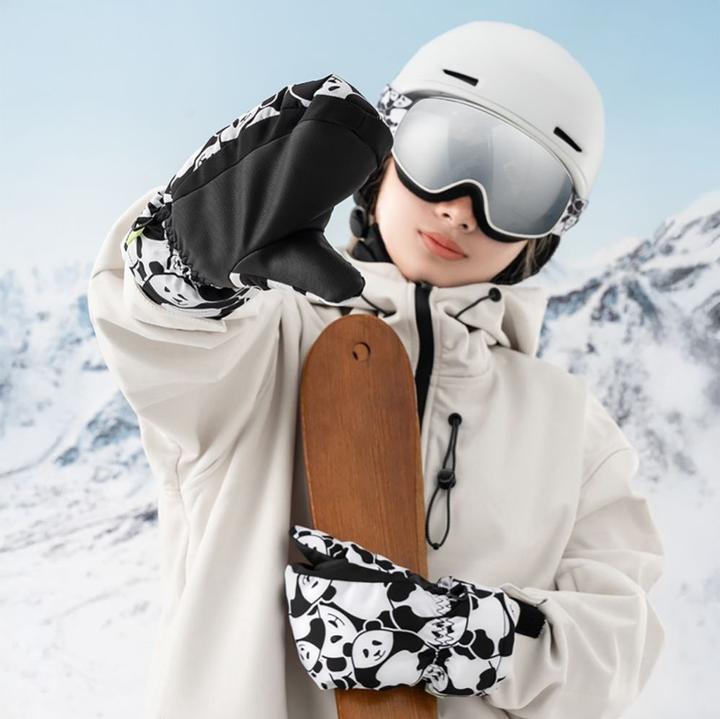 Produktbild Qunature The others Panda Heat Transfer Ski Gloves Kids Size S - Black/White (S)