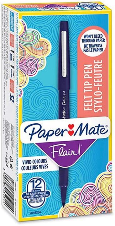 Actual product image Paper Mate Fibre Pen Flair M Box of 12 Navy (Navy blue, 12 x)