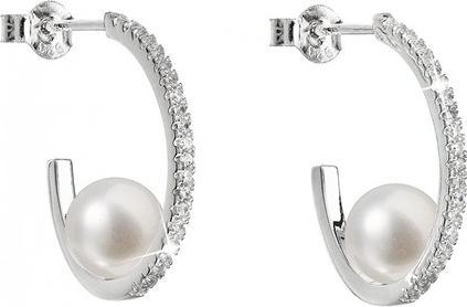 Produktbild Evolution Group Silver Earrings Circles with Genuine Pearls Pavon 21019.1 (L)