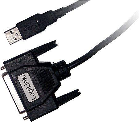 Actual product image LogiLink Adapter USB 2.0 to D-Sub 25-pin parallel St/Bu 1.8m (1.80 m, Parallel (printer))
