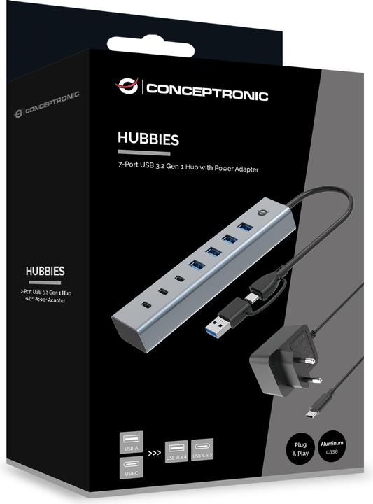Produktbild Conceptronic HUBBIES20GP (USB-C, 7 Ports)