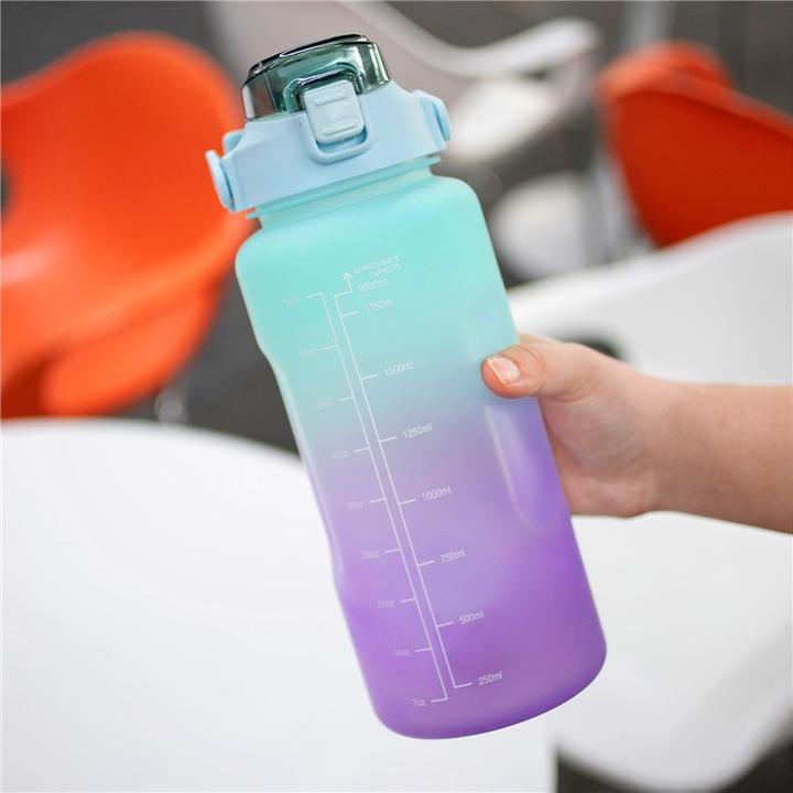 Image du produit Stride Tragbare Fitness Trinkflasche mit Zeit Markierung (2 l)