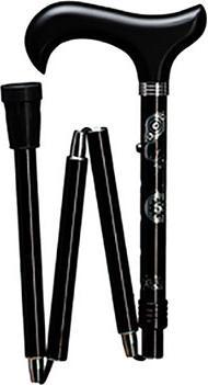 Gastrock Deluxe-Schlank-Faltstock Strass-Tattoo schwarz