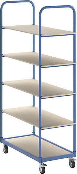 Actual product image eurokraft basic Shelf truck, 5 shelves, shelves LxW 1050 x 475 mm. (250 kg)