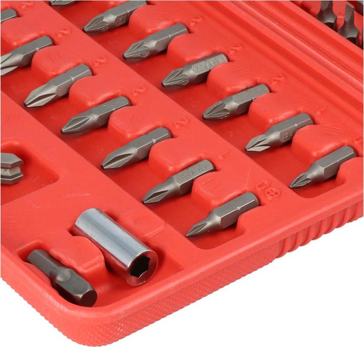 Produktbild FixPoint Bitsatz 100-teilig aus hochwertigem Werkzeugstahl (Innensechsrund TX M20, Innensechsrund TX M27, Innensechsrund TX M30, Innensechsrund TX M10, Innensechsrund TX M15, Innensechsrund TX M25, Innensechsrund TX M40, Kreuz Pozidriv PZ M1, Kreuz Pozidriv PZ M2, Kreuz Pozidriv PZ M3, Kreuz Pozidriv PZ M0, Innensechsrund TX M6, Innensechsrund TX M8)