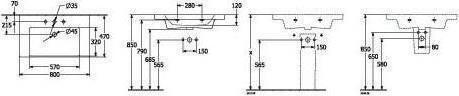 Produktbild Villeroy & Boch V&B Schrankwaschtisch SUBWAY 3.0 800x470mm o ÜL o HL stone white C+ (470 mm, 800 mm)