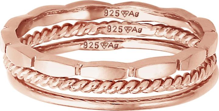 Immagine prodotto Elli Anello a fascia impilabile Set di 3 anelli in argento 925 (56, 925 Argento)
