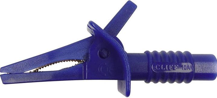 Actual product image Cliff Safety tapping terminal Plug-in connection 4 mm CAT II 1000 V, CAT III 600 V Blue FCR7943 (Measuring line)
