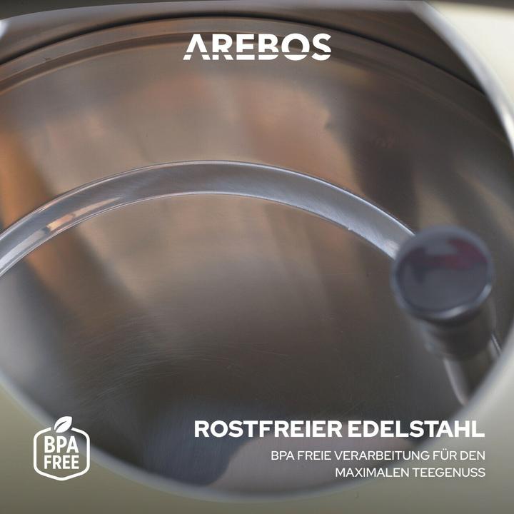 Produktbild Arebos Wasserkocher Retro - Creme (1.80 l)