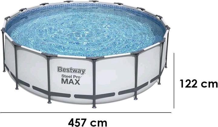 Actual product image Bestway Steel Pro MAX Frame Pool complete set with filter pump Ø 457 x 122 cmRound (Ø 457 x 122 cm)