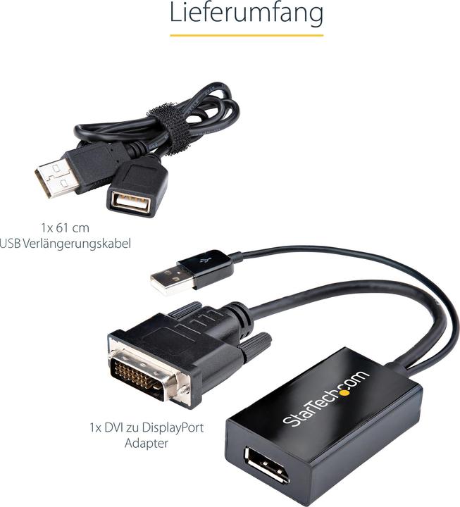 Produktbild StarTech Dvi To Displayport Adapter (DVI, 5.80 cm)