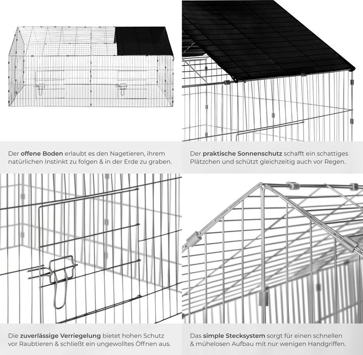 Image du produit tectake Enceinte extérieure pour lapins avec protection solaire