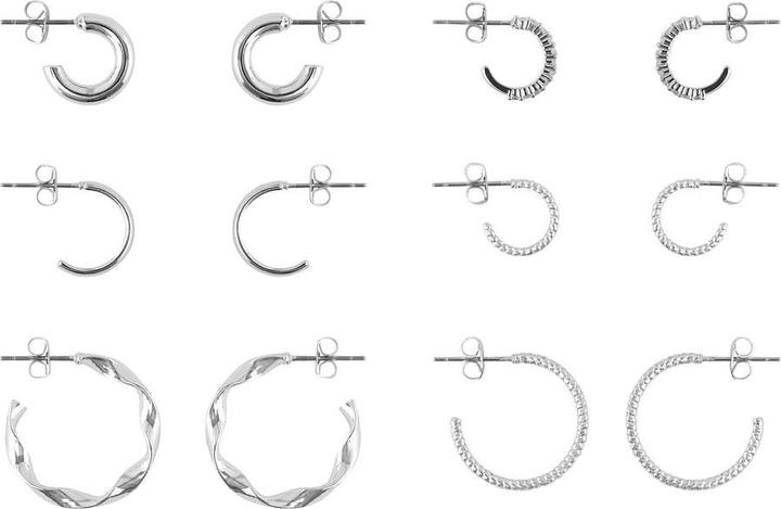 Produktbild Pieces Pcdiona Hoop Earrings 6-Pack Noos (5% Titan, 92% Messing, 3% Glas)