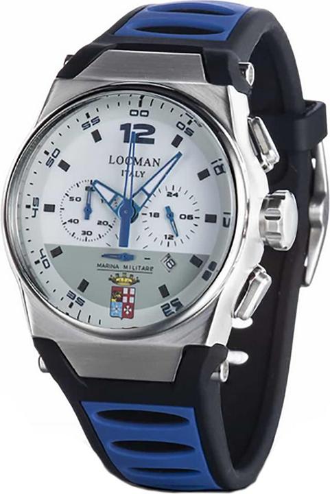 Immagine prodotto Locman Italia Orologio da uomo Mare Militare Chrono blu/bianco Ref. 0555 (Cronografo, 44 mm)
