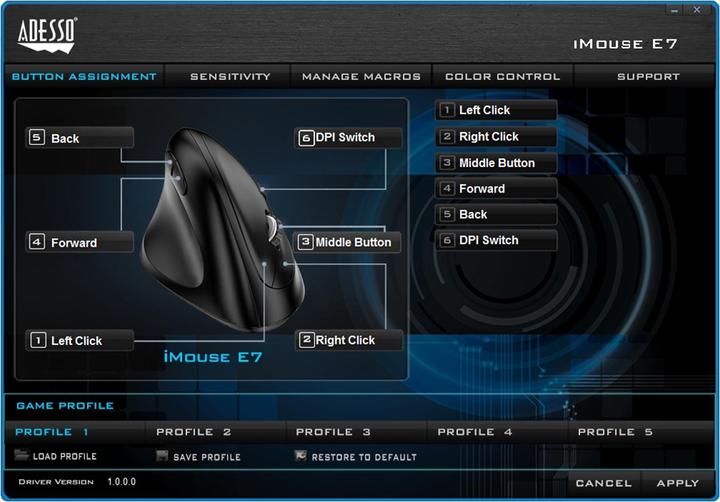 Actual product image Adesso iMouse E7 (Cable)