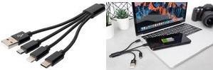 Actual product image Digitus 3-in-1 Charger Cable, USB A - Lightning + Micro USB + Type-C (0.15 m, USB 3.2 Gen 1)