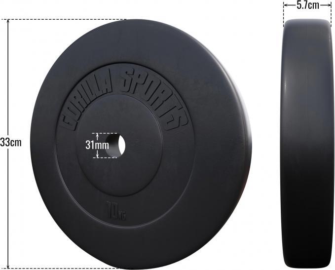 Actual product image Gorilla Sports Weight plates (1 x 10 kg)