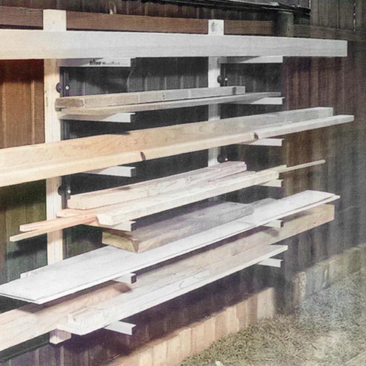 Actual product image XPOtool 2x Wood Shelf with 3 Levels up to 150kg Steel Cantilever Shelf for Storing Wood 50kg/Level