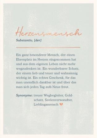 Produktbild Postkarte Vintage Art Herzensmensch
