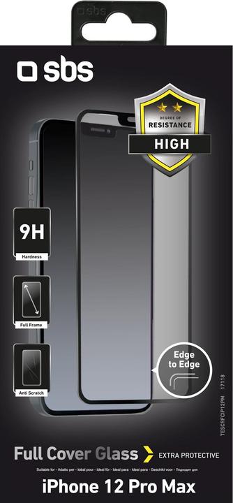 Image du produit SBS Protection d'écran en verre Full Cover pour iPhone 12 Pro Max (1 pièce(s), Apple iPhone 12 Pro Max)