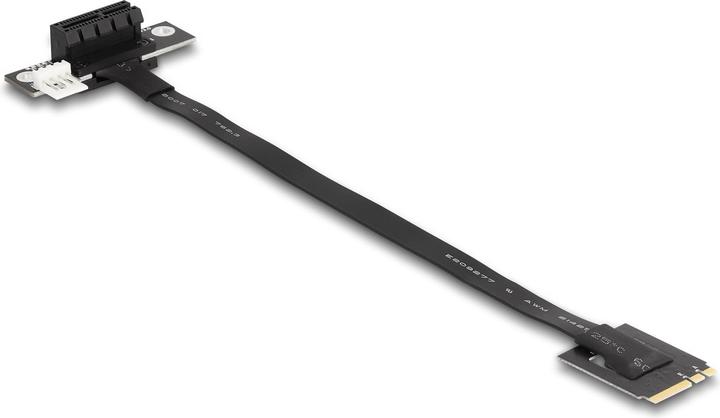 Actual product image Delock M.2 Key A+E to PCIe x1 NVMe adapter angled with 20 cm cable
