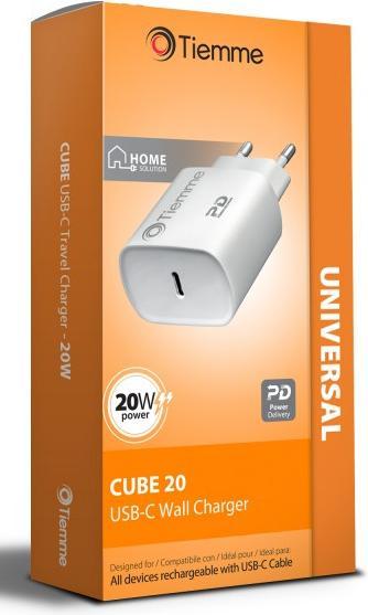 Produktbild Tiemme Chargeur secteur 1 port USB-C 20W (Blanc)