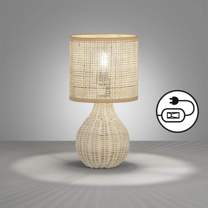 Produktbild Fischer & Honsel Honsel Nature Tischleuchte E14 schaltbar Lampenschirm Rebestrick natur Rebe 50735 (E14)