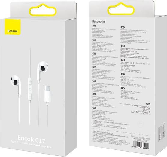 Actual product image Baseus Encok C17 (No noise cancelling, Cable)