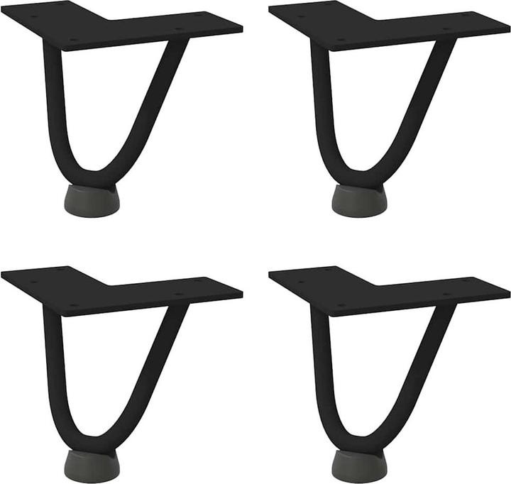 Actual product image VidaXL Hairpin legs 4 pcs. black 10 cm solid steel Hairpin table leg