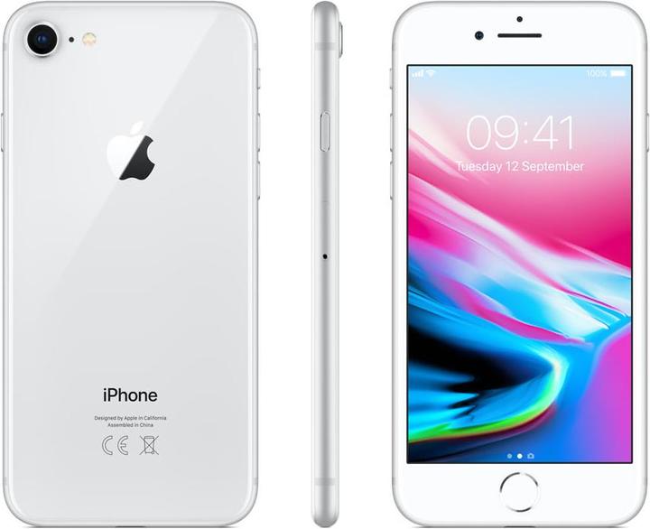 Apple iPhone 8 (128 GB, Silver, 4.70", Single SIM, 12 Mpx, 4G)