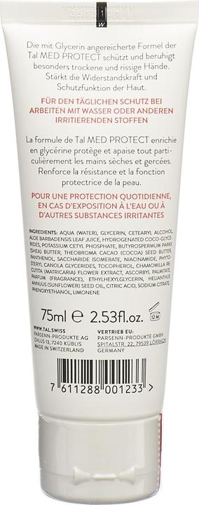 Nährwerte und Zutaten Med Handcreme protect Tb 75 ml (75 ml)