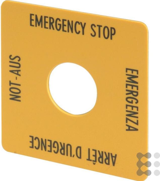 Produktbild Eaton Not-Halt-Schild 50x50mm viersprachig