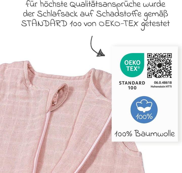 Produktbild Makian Musselin-Schlafsack - Puder - Schlafsäcke (80 cm)
