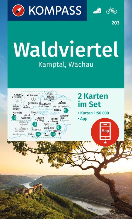 Produktbild KOMPASS Wanderkarten-Set 203 Waldvierte