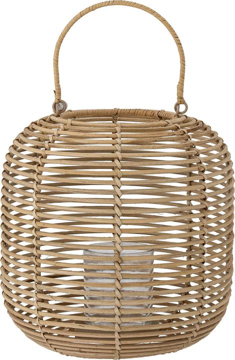 Bloomingville Nei Lantaarn met/Glas, Natuur, Rotan (ø 25 x 35 cm, 1 x)