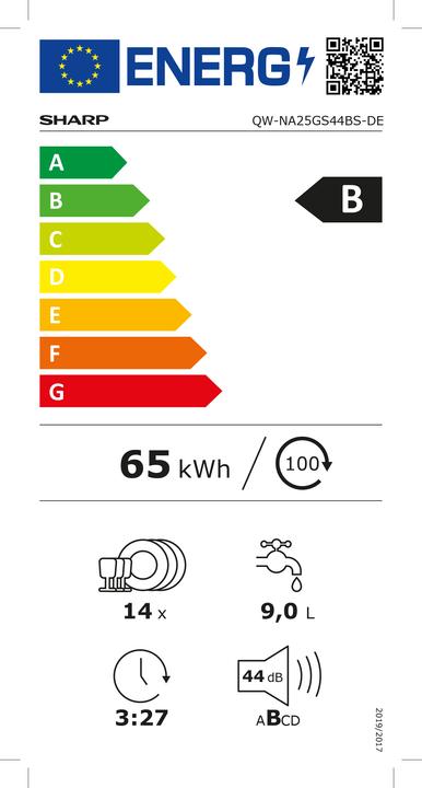 Energy Label Sharp QW-NA25GS44BS-EN