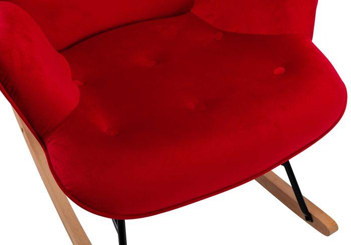 Actual product image CLP Sanka Velvet Rocking Chair, red