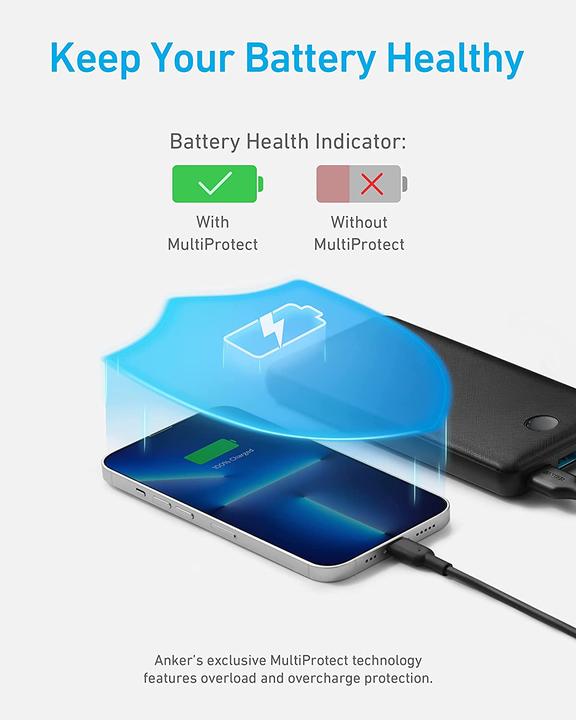 Image du produit Anker 325 (PowerCore 20K) (20000 mAh, 15 W, 74 Wh)