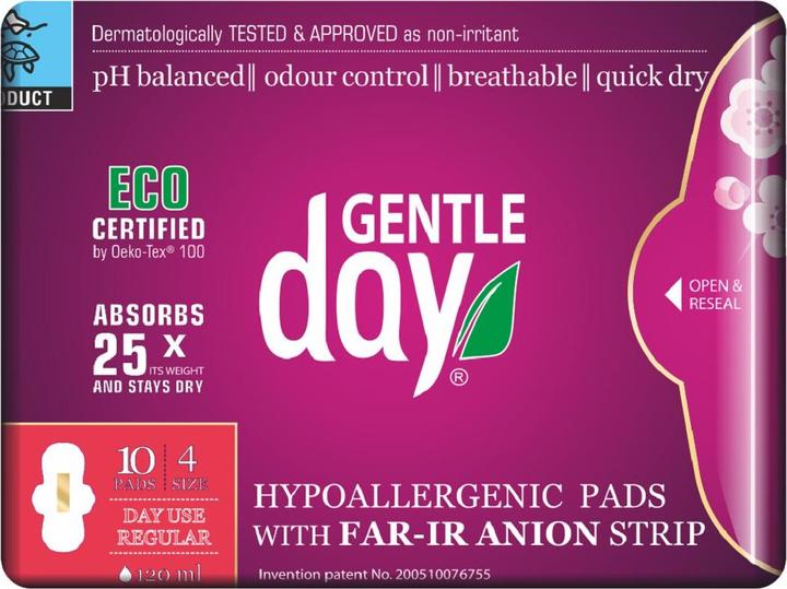 Actual product image Gentle Day Pads With Far-Ir Anion Strip Sanitary Napkins For The Day From Anion Stripe Eco 10Pcs (10 x, Sanitary pads)