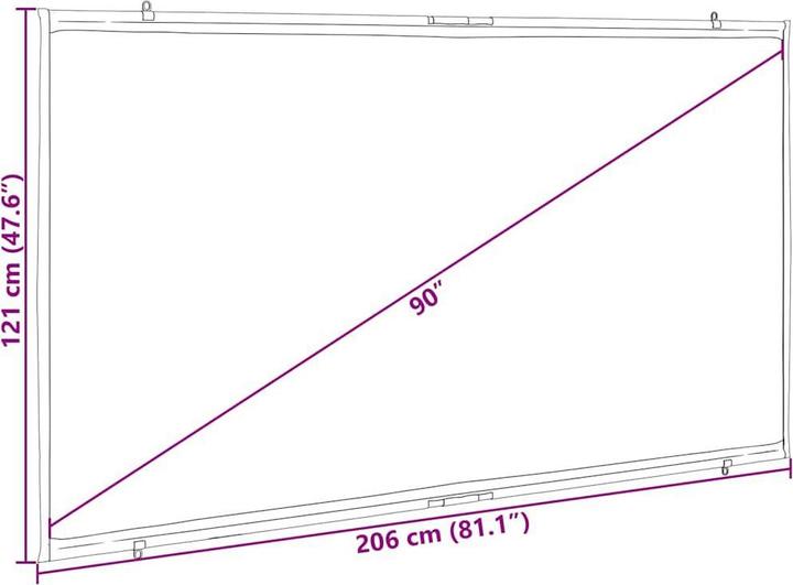 Produktbild VidaXL Beamer Leinwand Wandhängend 90 Zoll 16:9 Projektionswand Leinwand (90", 16:9)
