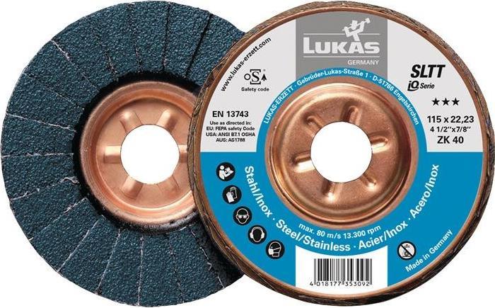 Image du produit Plateau à lamelles SLTT 125 Grain 40 Corindon zirconien Support acier UE : 10 (40)